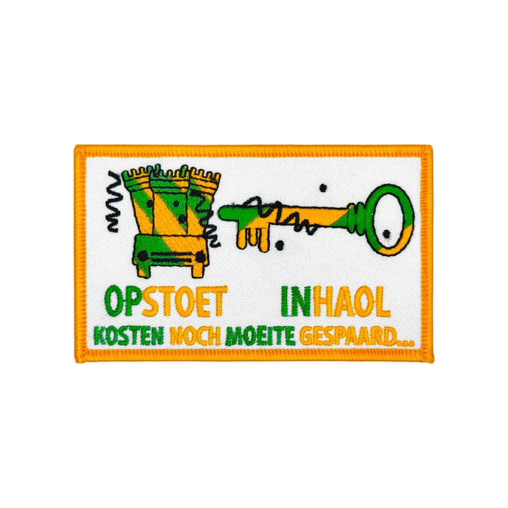 Geborduurde badge voor carnaval.