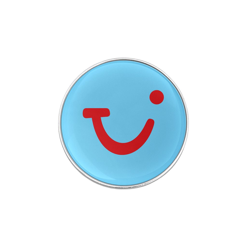Logo geprint op doming pin J.