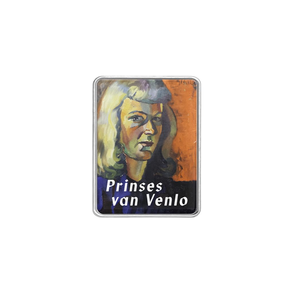 Bedrukte pin met beschermende laag. Doming pin K.