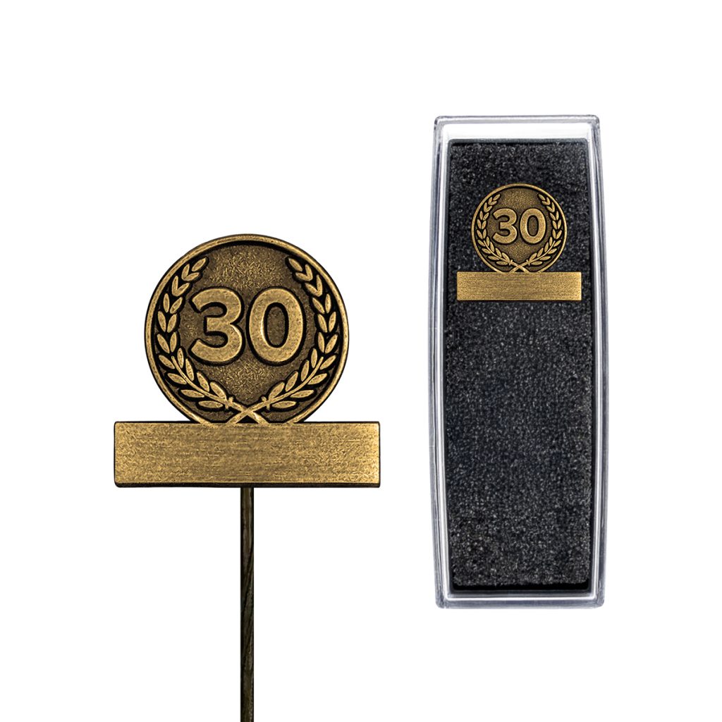 Jubileum speldje 30 jaar antiek goud