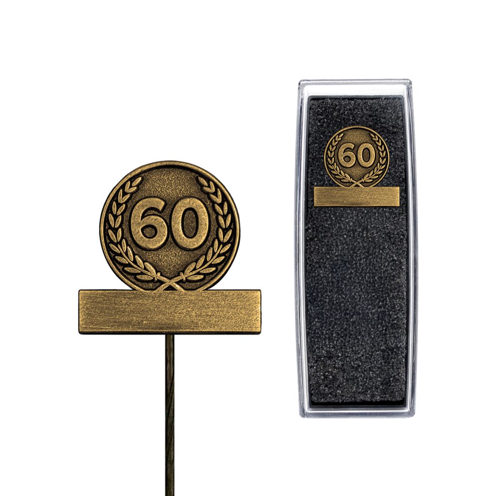Jubileum speldje 60 jaar antiek goud