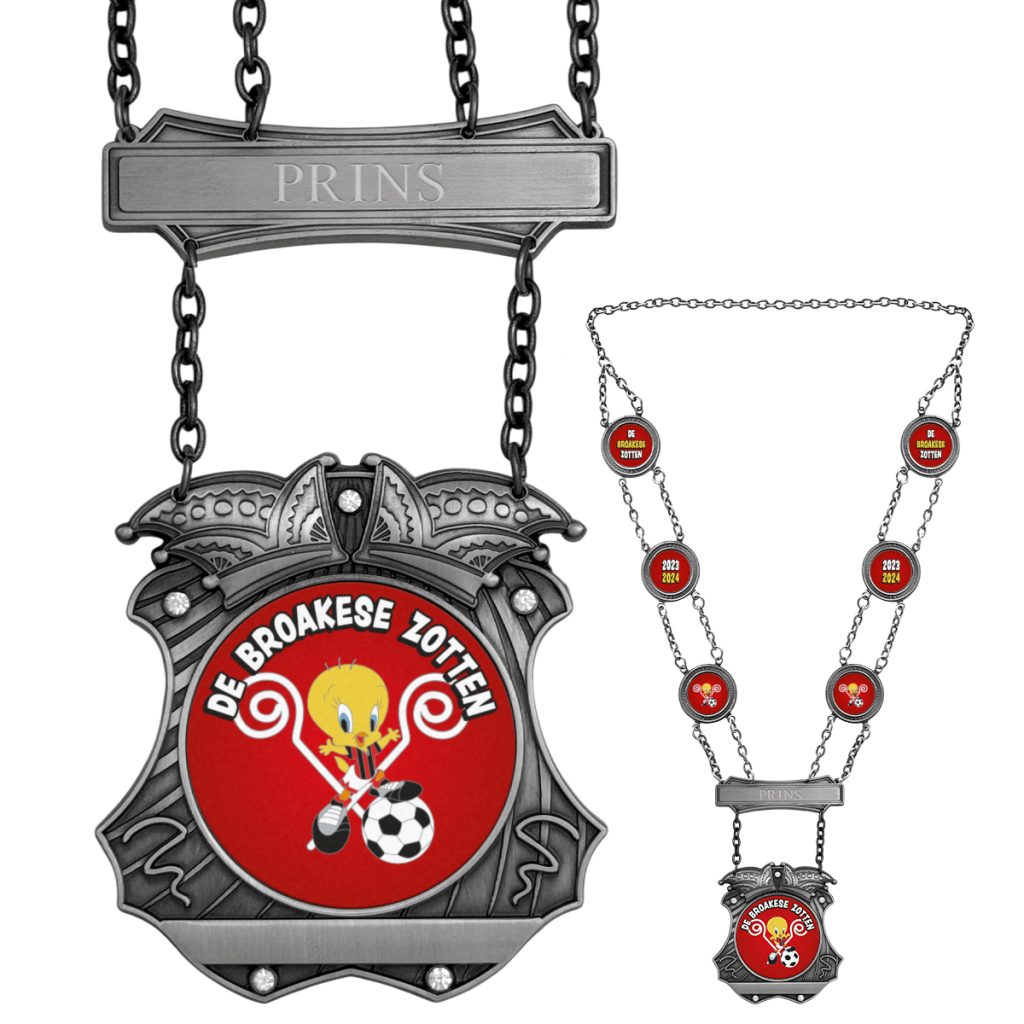 Personaliseerbare prinsenketting B, voorzien van Full Colour opdruk, lasergravure en zes schakels. Per stuk uit voorraad leverbaar.