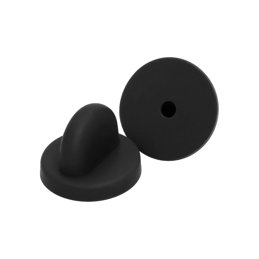 Losse rubber sluiting voor een pin in de kleur zwart.